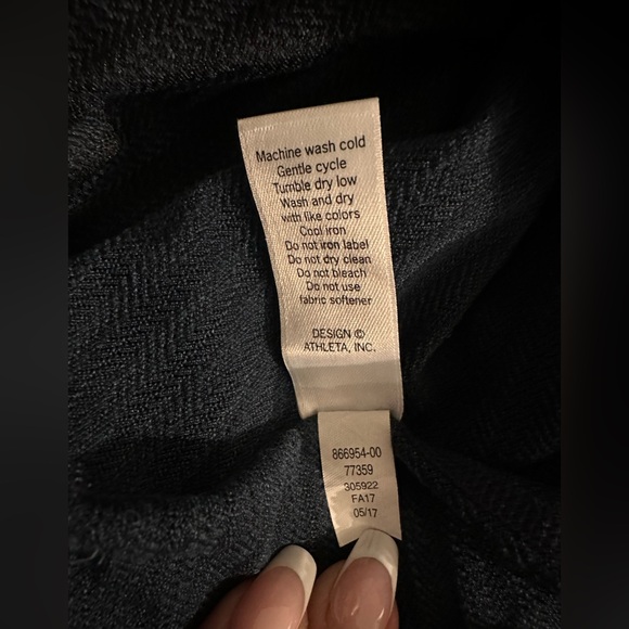 Athleta Mantra navy blue herringbone crop gym leggings mesh yoga Small - Picture 10 of 10